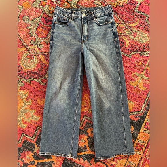 Old Navy | Women’s Medium Blue Denim Wide Leg Extra High Rise Jeans, size 10 - Picture 10 of 16